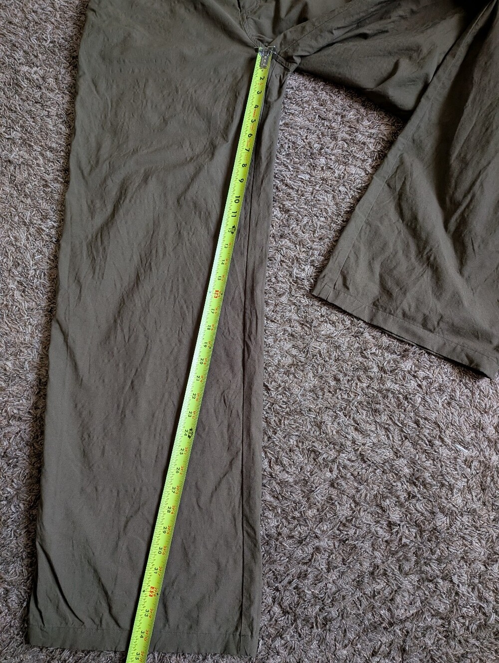 Vuori Green Cotton Blend Wide Leg 35" High Rise Carpenter Pants Women's L - Picture 6 of 10